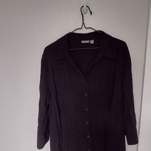 Vintage Black Pleated Blouse Sz1X